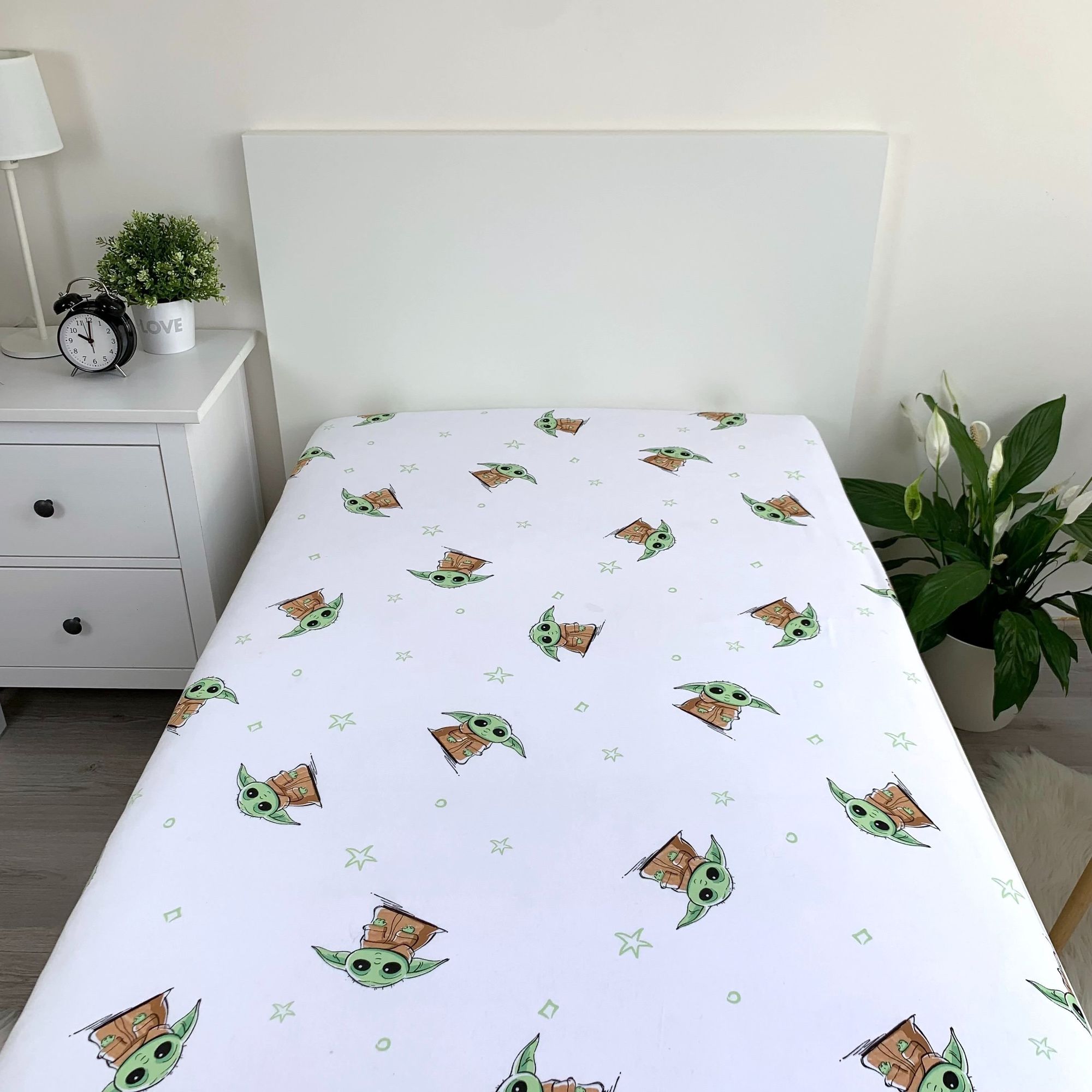 Star Wars Baby Yoda Spannbetttuch Spannbettlaken Bettlaken 90 X 200 cm