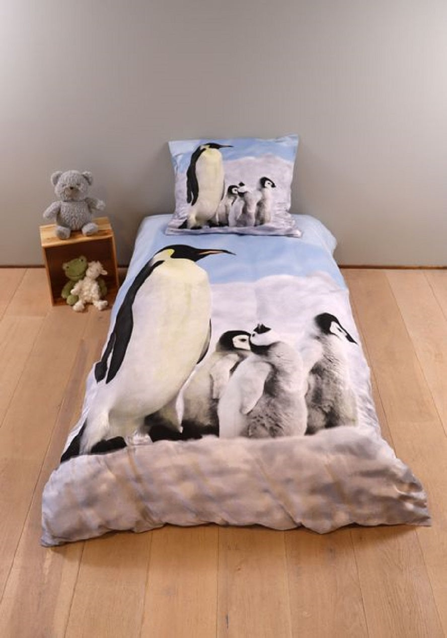 Bettwäsche Set mit Pinguin 135 x 200 cm 80 x 80 cm 100% Baumwolle