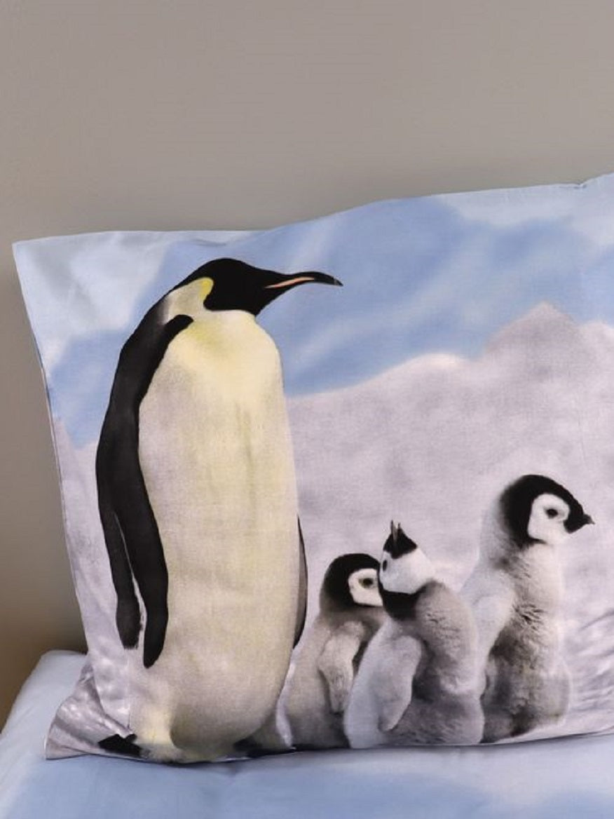 Bettwäsche Set mit Pinguin 135 x 200 cm 80 x 80 cm 100% Baumwolle