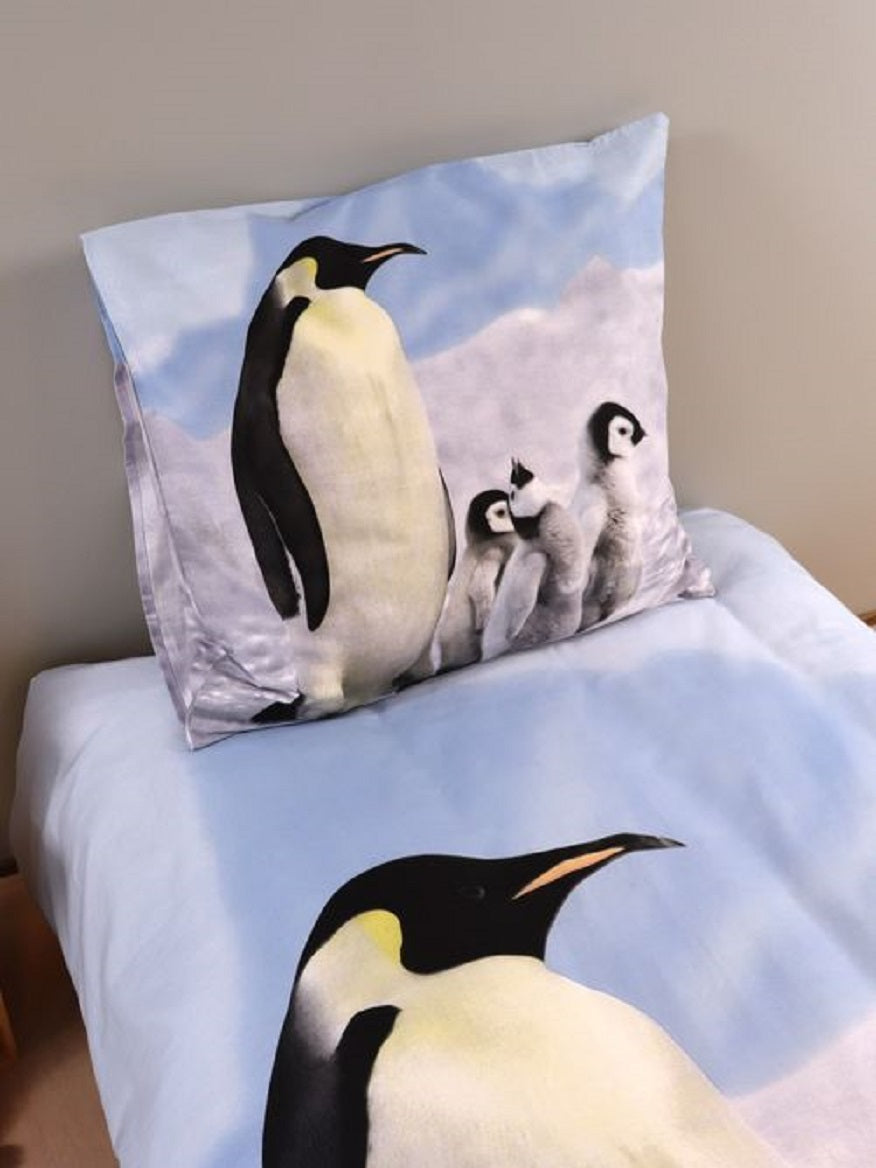 Bettwäsche Set mit Pinguin 135 x 200 cm 80 x 80 cm 100% Baumwolle