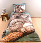 Bettwäsche Set mit Koala 135 x 200 cm 80 x 80 cm 100% Baumwolle