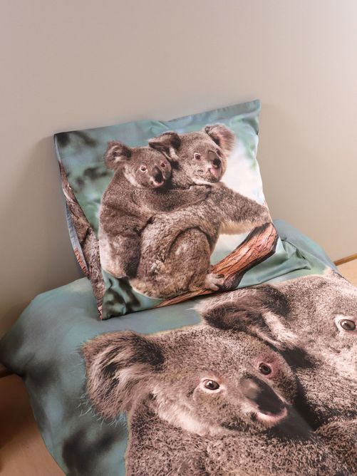 Bettwäsche Set mit Koala 135 x 200 cm 80 x 80 cm 100% Baumwolle