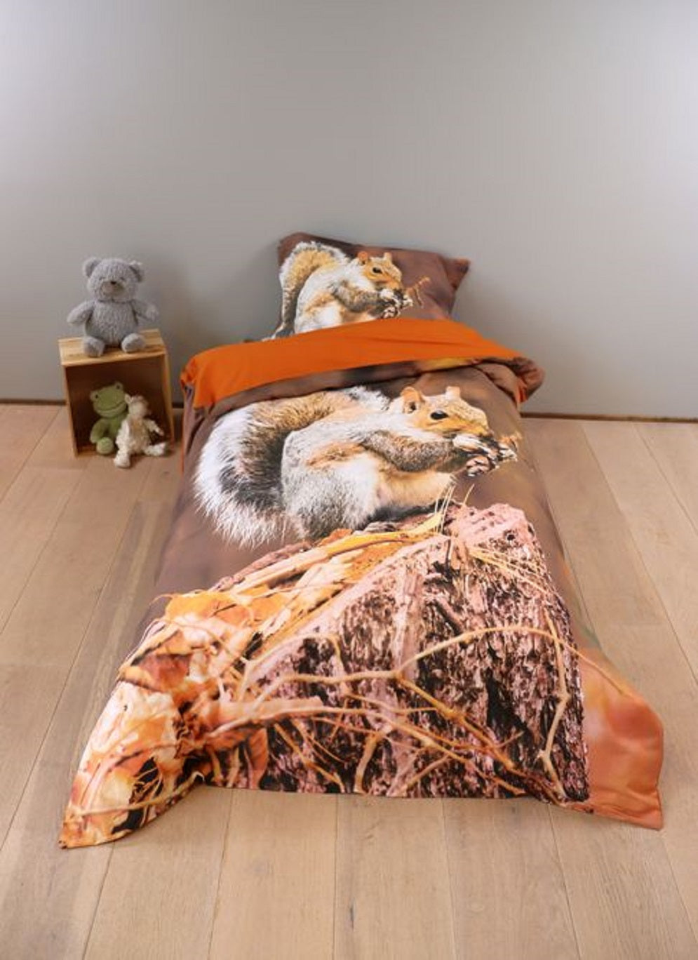 Bedding set with squirrels 135 x 200 cm 80 x 80 cm 100% cotton 