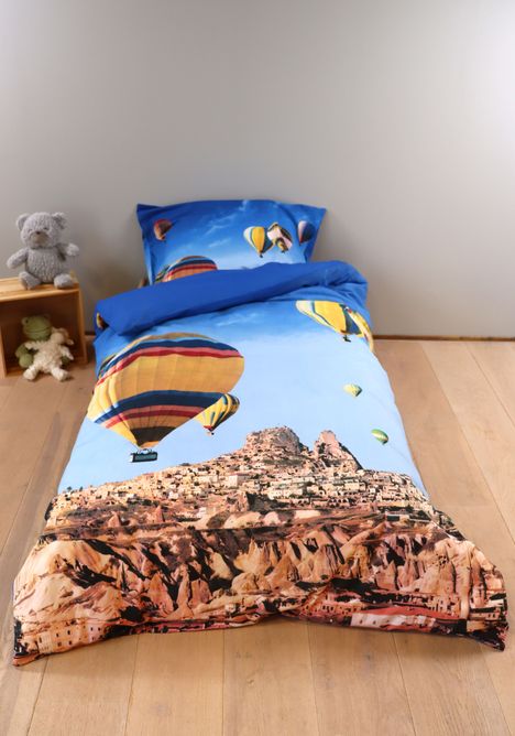 Bettwäsche Set mit Ballon 135 x 200 cm 80 x 80 cm 100% Baumwolle