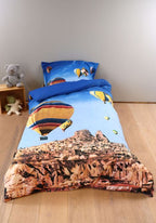 Bettwäsche Set mit Ballon 135 x 200 cm 80 x 80 cm 100% Baumwolle