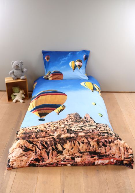 Bettwäsche Set mit Ballon 135 x 200 cm 80 x 80 cm 100% Baumwolle