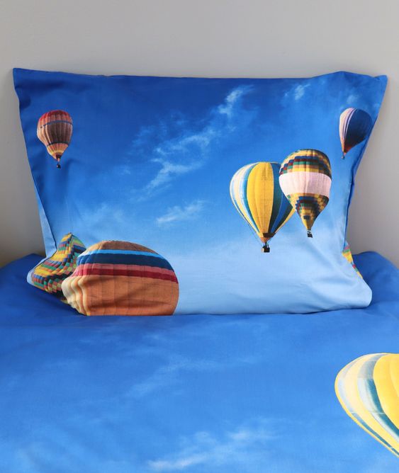 Bettwäsche Set mit Ballon 135 x 200 cm 80 x 80 cm 100% Baumwolle