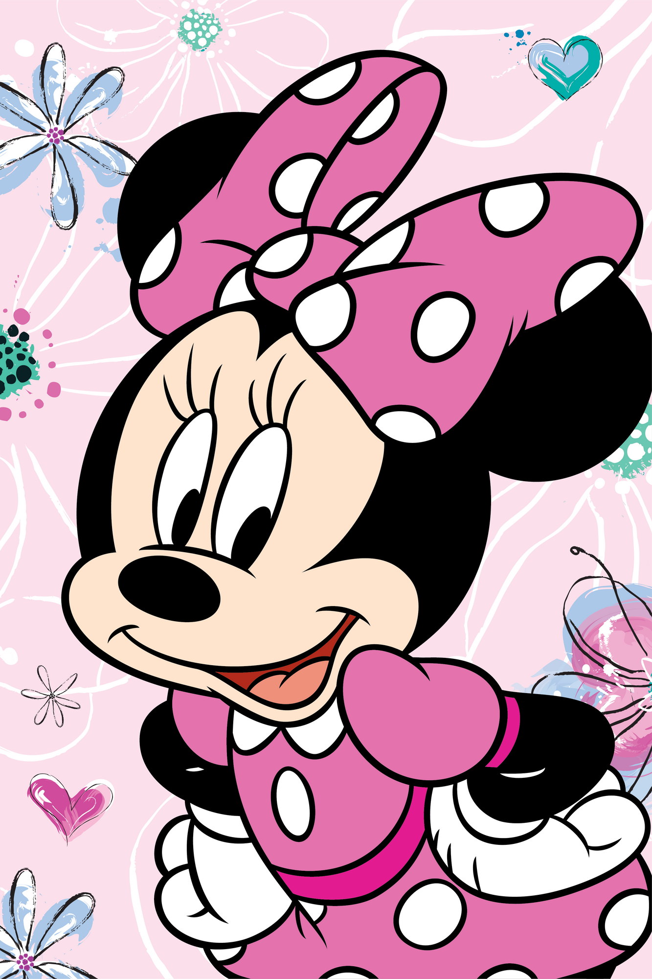Minnie Mouse Flauschdecke Schmusedecke Kuscheldecke 100 x 150 cm