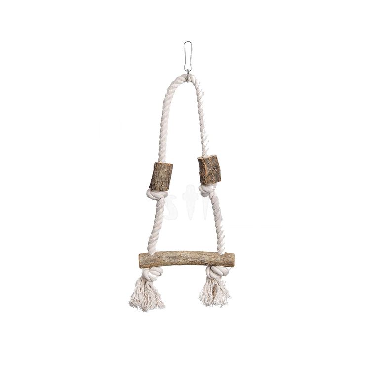 Set of 4 bird toys: swing, ladder, and hanging climbing rope 
