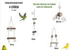 Set of 4 bird toys: swing, ladder, and hanging climbing rope 