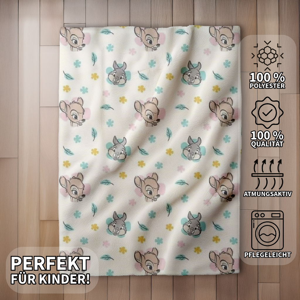 Disney Bambi Flauschdecke Schmusedecke Kuscheldecke 110 x 150 cm