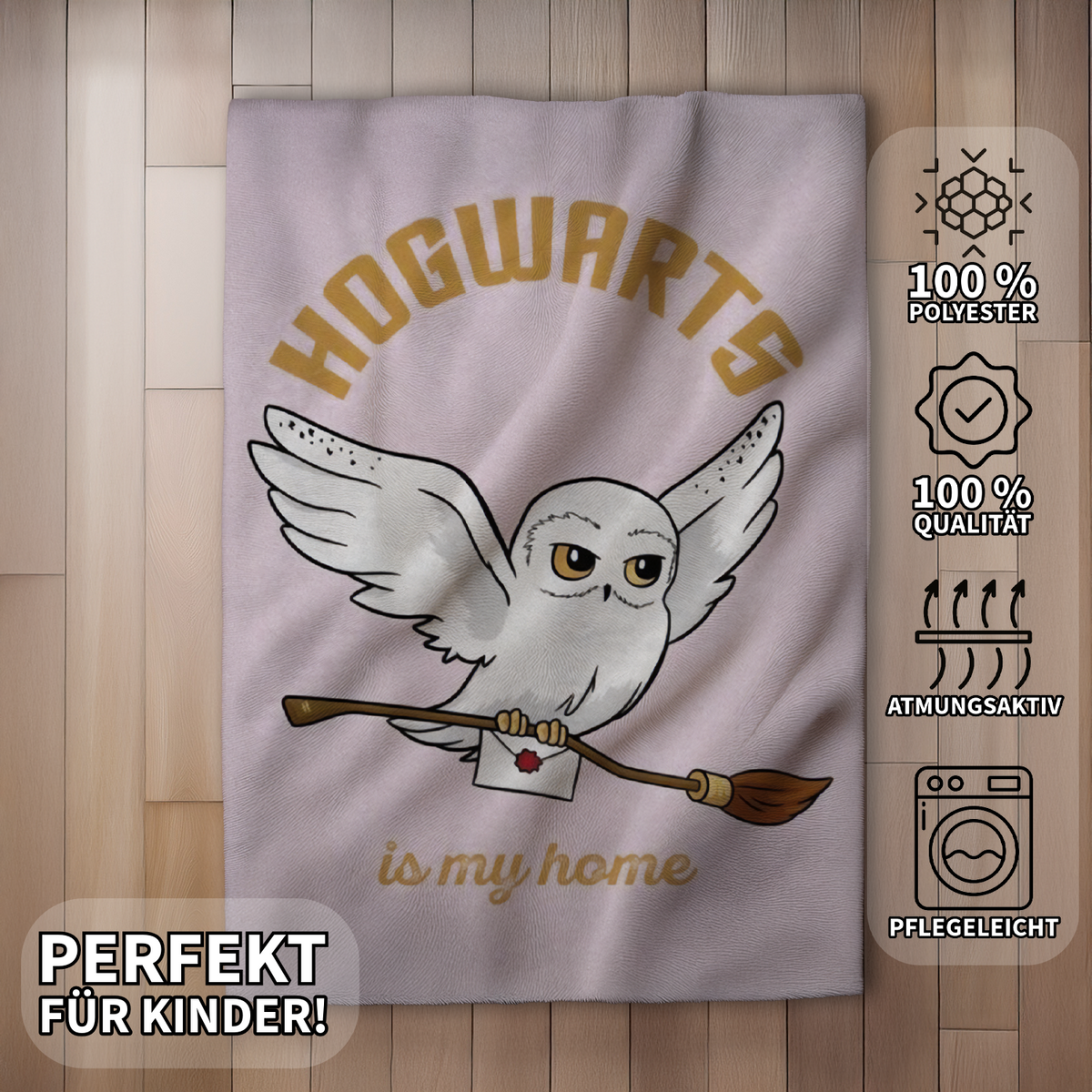 Harry Potter Hedwig Flauschdecke Kuscheldecke 110 x 150 cm