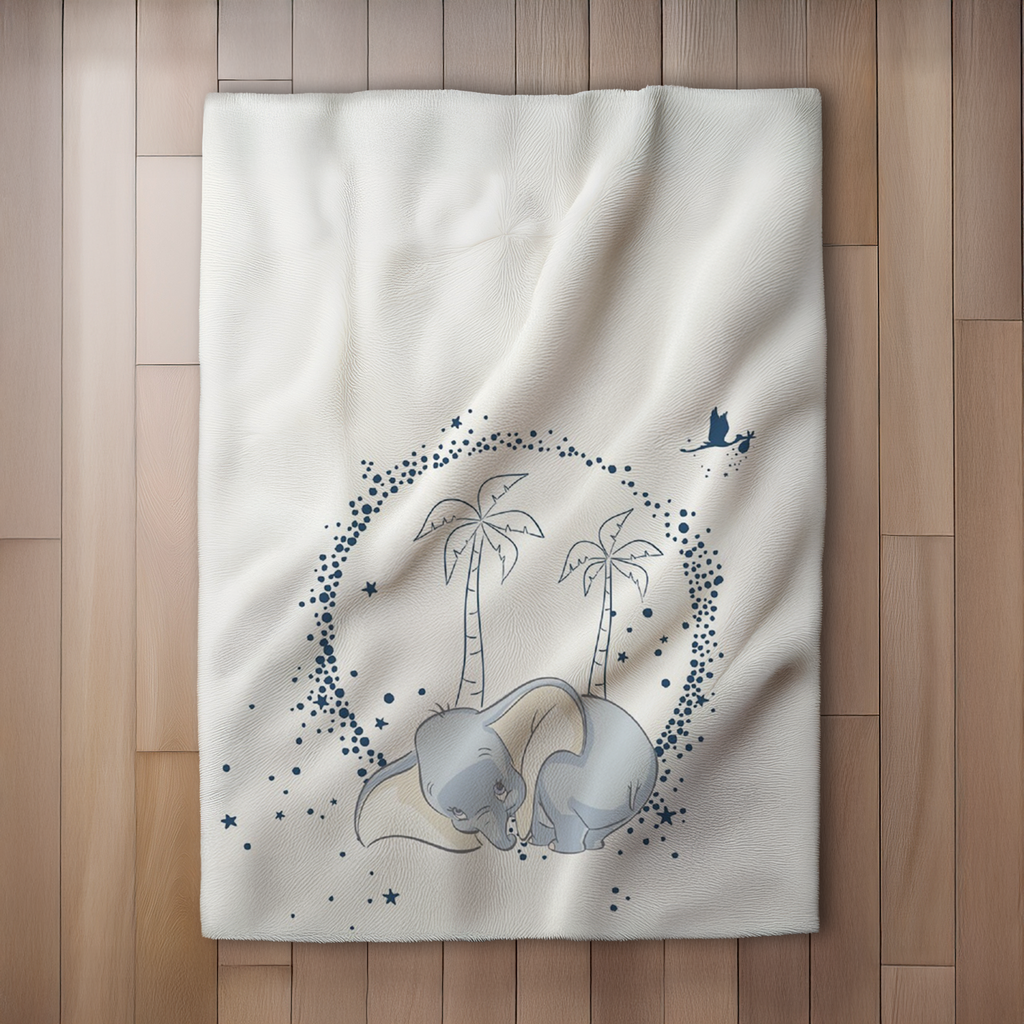 Disney Dumbo Flauschdecke Schmusedecke Kuscheldecke 110 x 150 cm