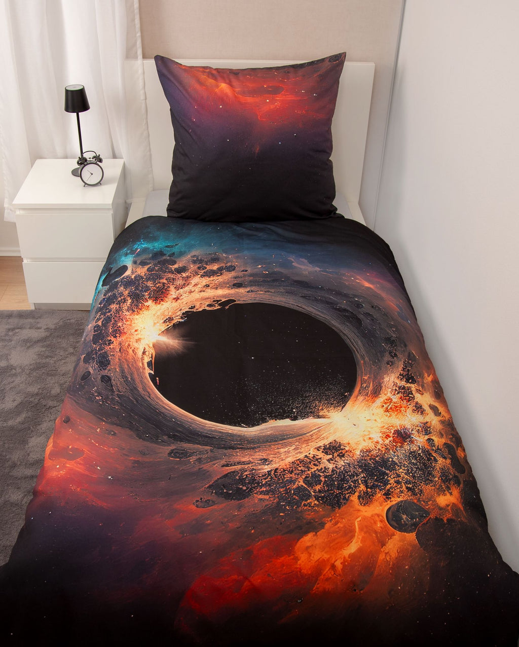 Schwarzes Loch Bettwäsche Set 2tlg. 135x200 cm 100% Microfaser