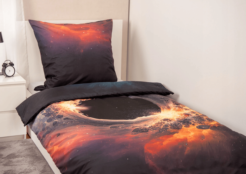 Schwarzes Loch Bettwäsche Set 2tlg. 135x200 cm 100% Microfaser