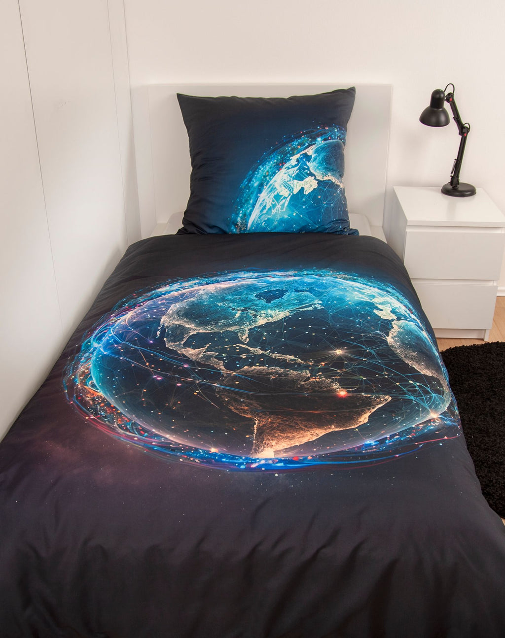 Weltkugel Bettwäsche Set 2tlg. 135x200 cm 100% Microfaser
