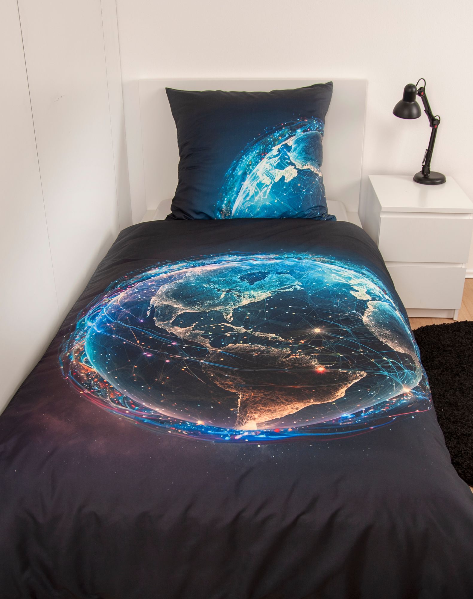 Weltkugel Bettwäsche Set 2tlg. 135x200 cm 100% Microfaser
