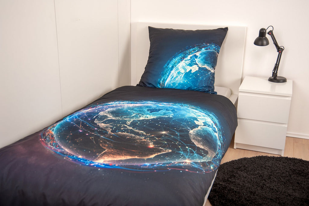 Weltkugel Bettwäsche Set 2tlg. 135x200 cm 100% Microfaser