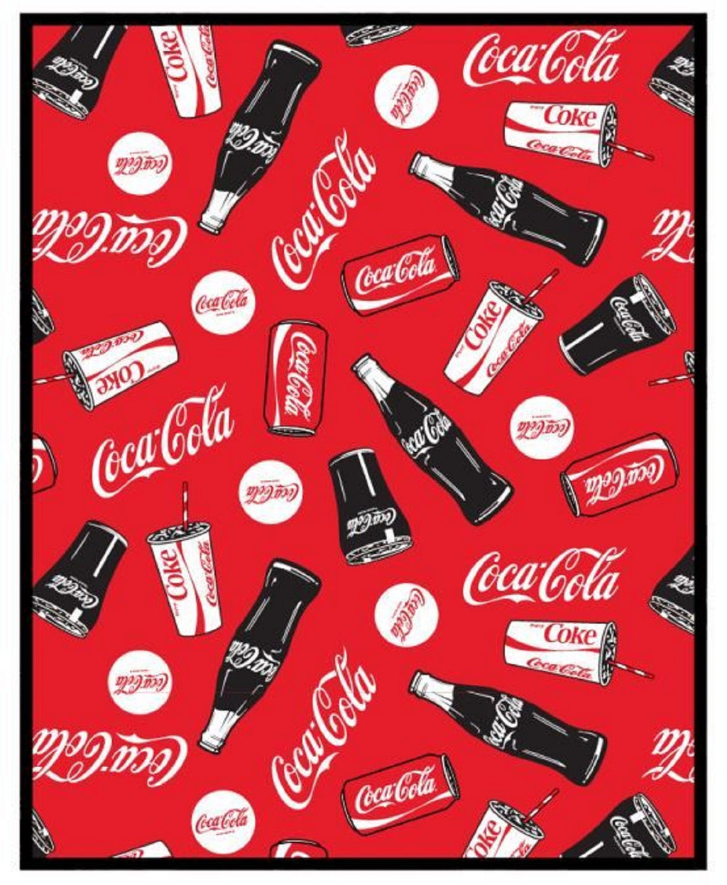 Coca-Cola plush blanket, cuddly blanket, 120 x 150 cm