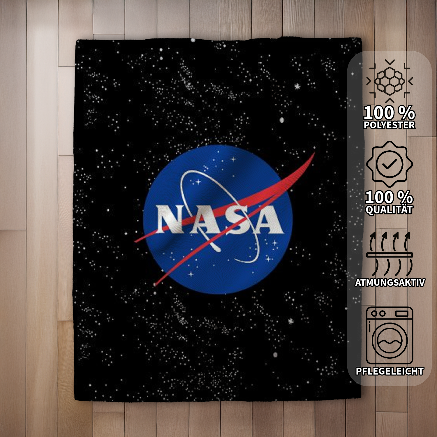 NASA Flauschdecke Kuscheldecke 120 x 150 cm