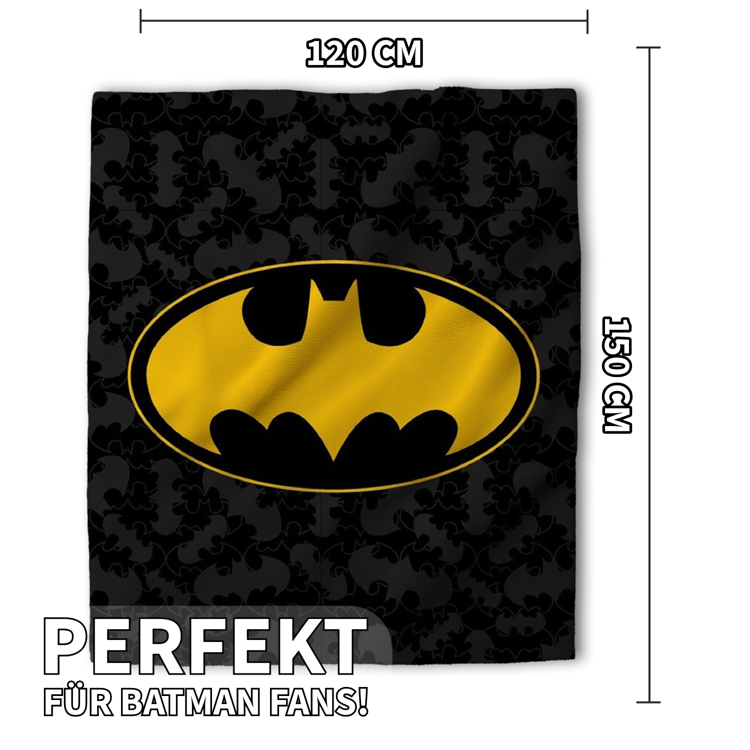 Batman Flauschdecke Schmusedecke Kuscheldecke 120 x 150 cm