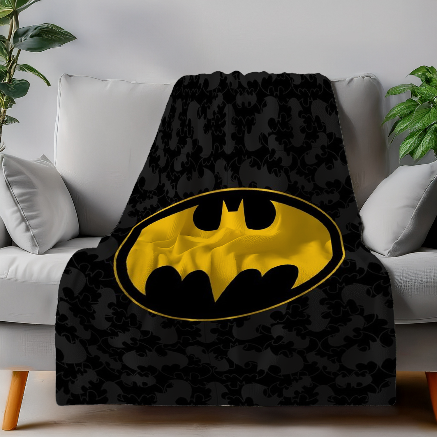 Batman Flauschdecke Schmusedecke Kuscheldecke 120 x 150 cm