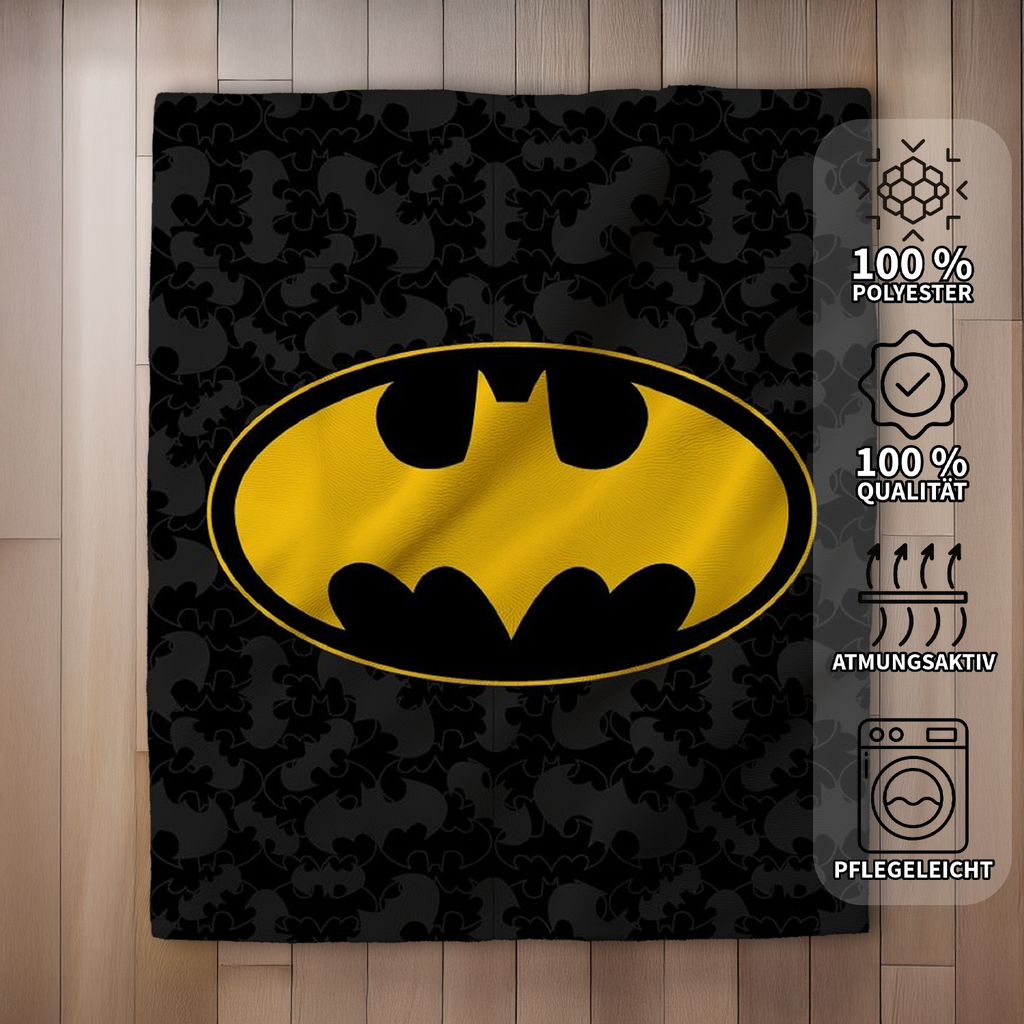 Batman Flauschdecke Schmusedecke Kuscheldecke 120 x 150 cm