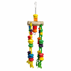 Freigestellte Produktansicht von Papageienspielzeug Vogelschaukel Kletterseil XXL mit Holzstücken 62 cm