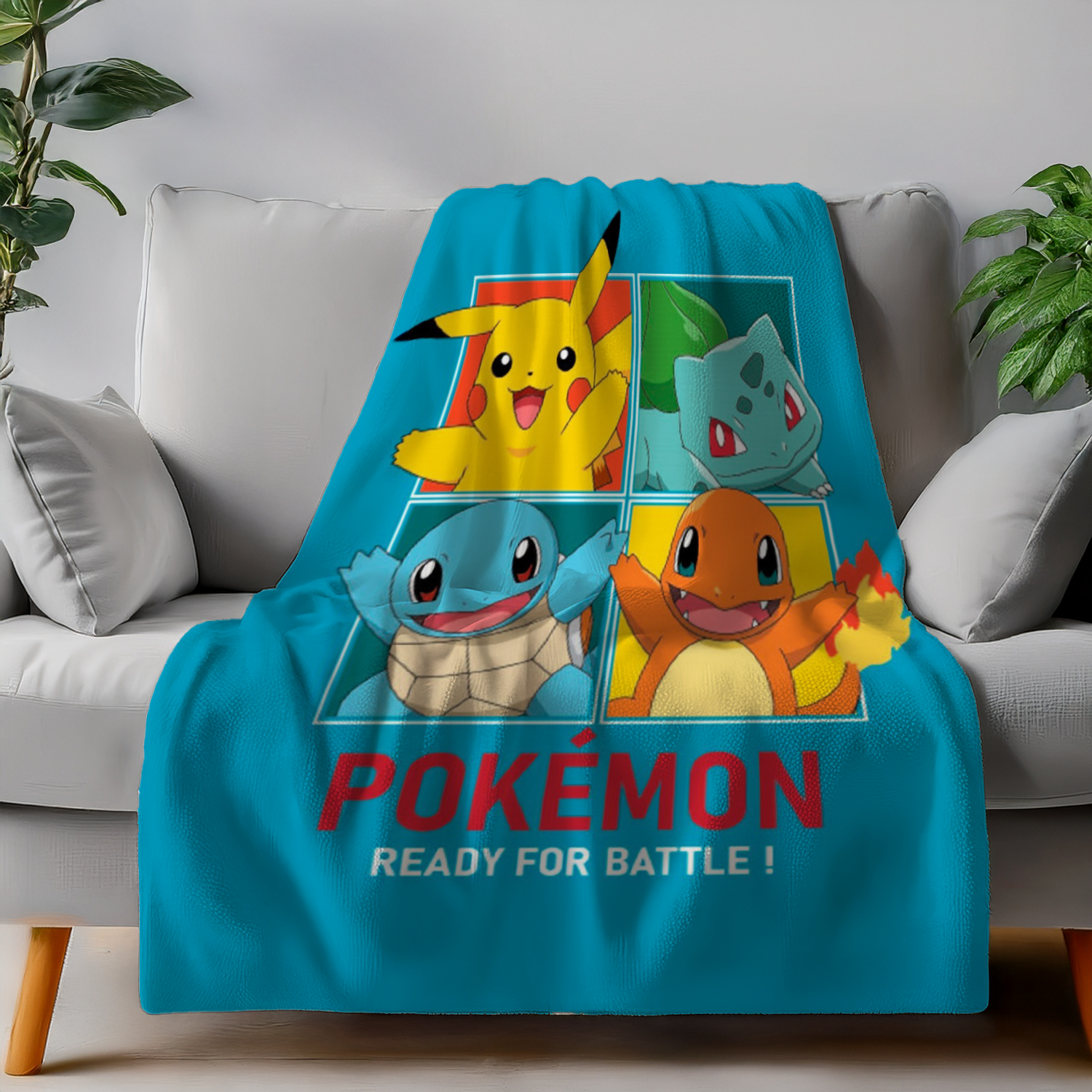 Pokemon Fleecedecke Schmusedecke Kuscheldecke blau 100 x 140 cm
