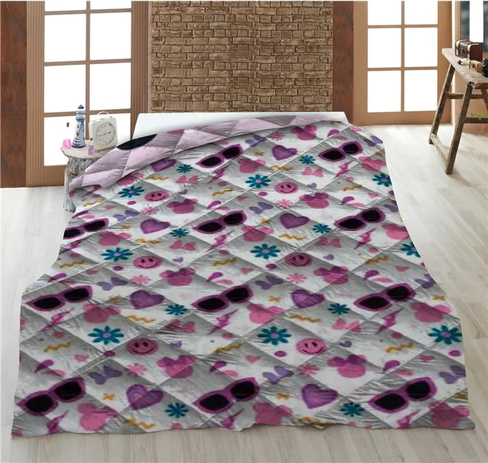 Minnie Mouse Steppdecke Bettdecke Decke 140 x 200 cm