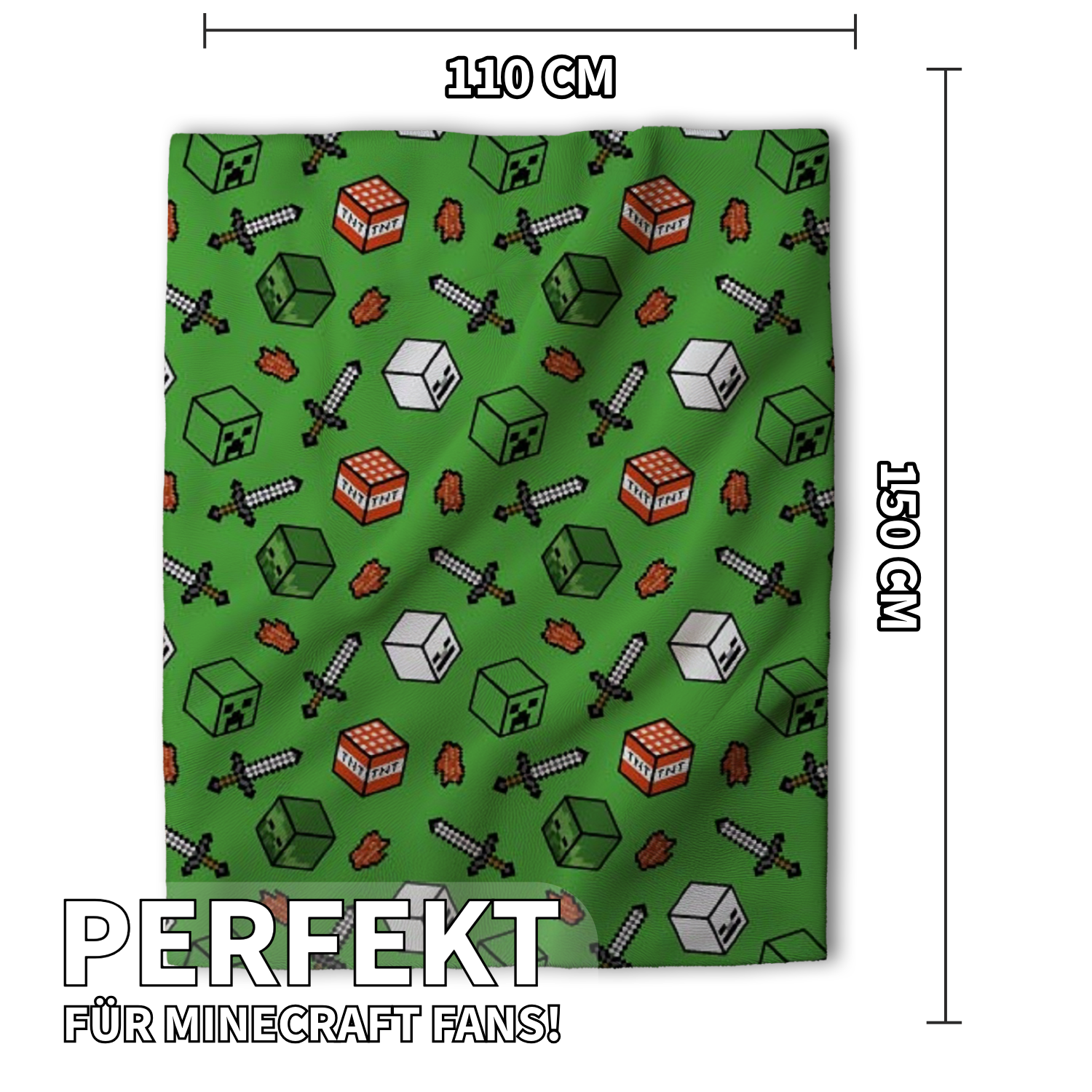 Minecraft Flauschdecke Kuscheldecke 110 x 150 cm
