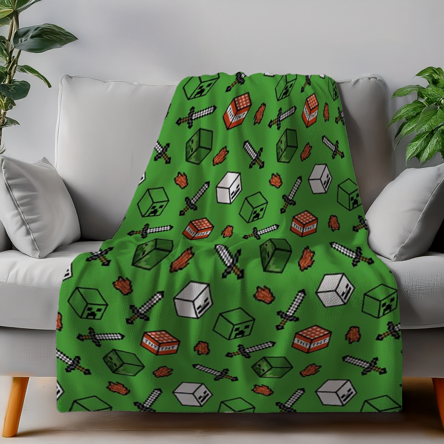 Minecraft Flauschdecke Kuscheldecke 110 x 150 cm