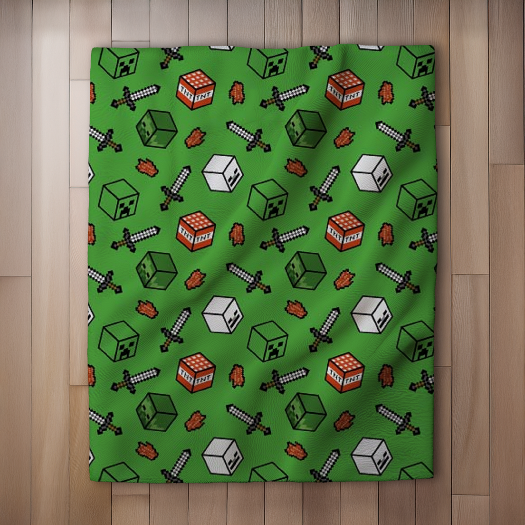 Minecraft Fluffy Blanket/Cuddle Blanket 110 x 150 cm