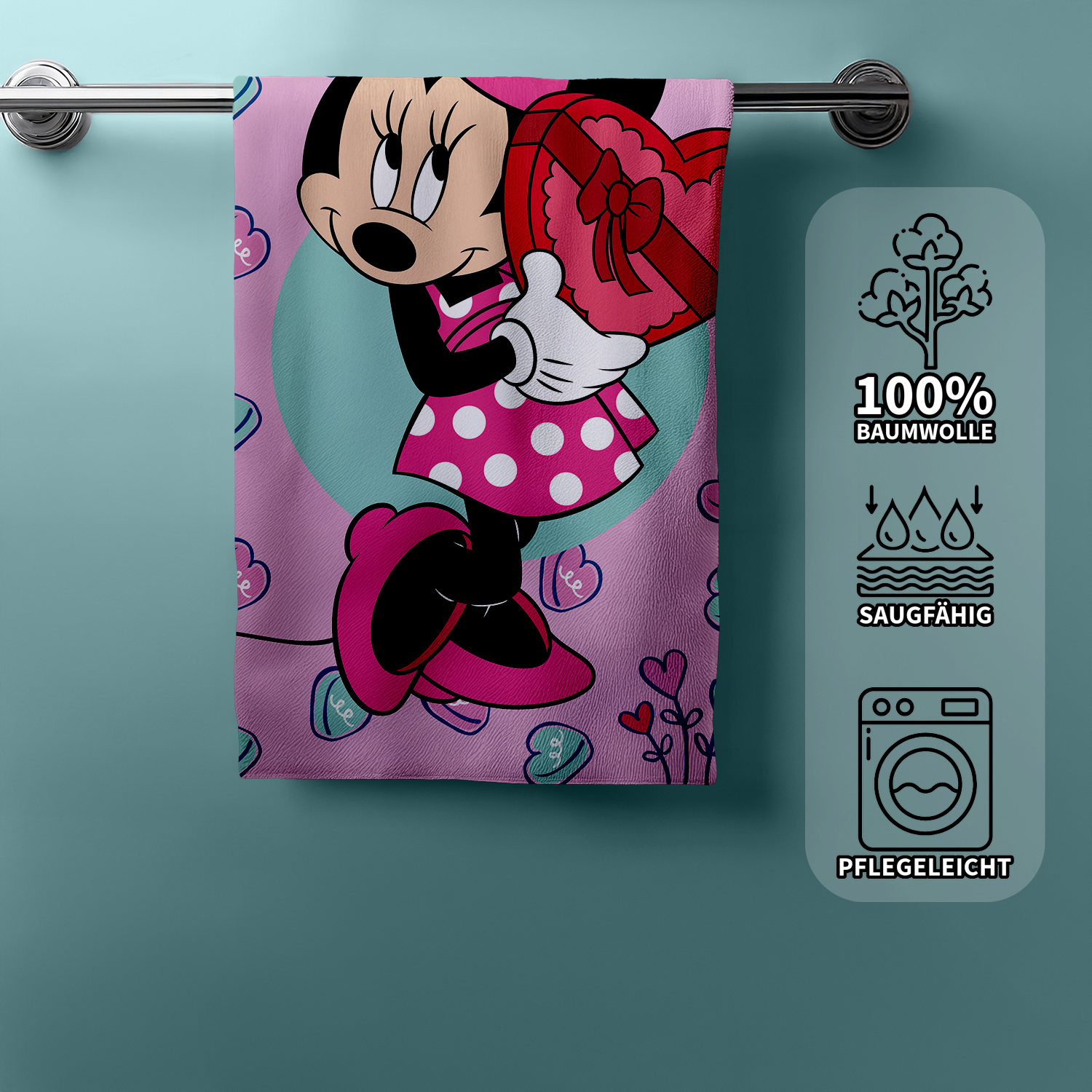 Disney Minnie Mouse Duschtuch Strandtuch Badetuch pink 70 x 140 cm