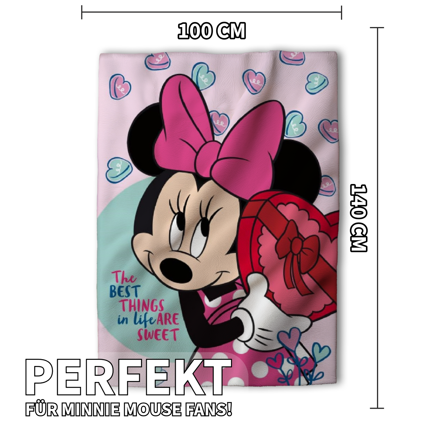 Minnie Mouse Fleecedecke Schmusedecke Kuscheldecke 100 x 140 cm