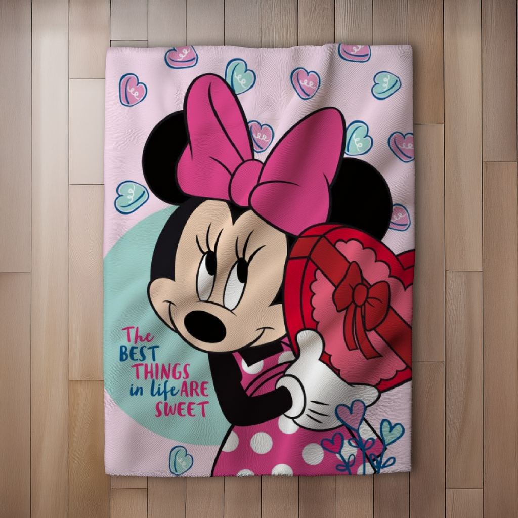 Minnie Mouse Fleece Blanket, Cuddly Blanket, Snuggle Blanket, 100 x 140 cm