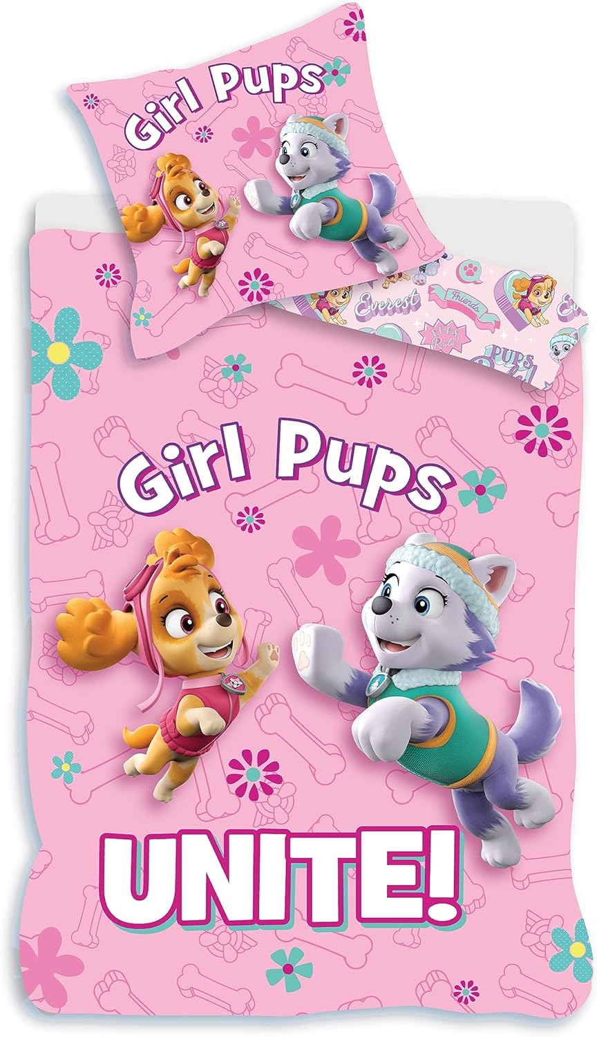 Baby bedding set Paw Patrol pink 100 x 135 and 40 x 60 cm