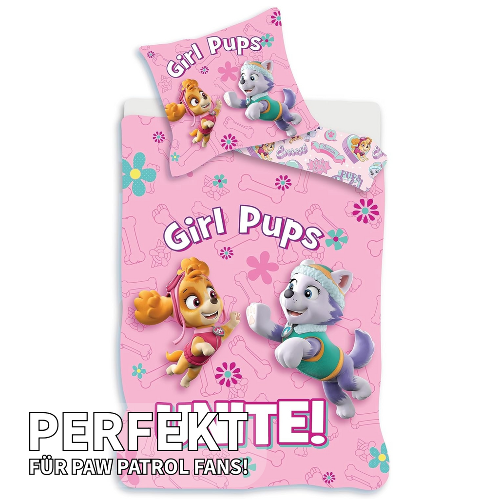 Baby bedding set Paw Patrol pink 100 x 135 and 40 x 60 cm