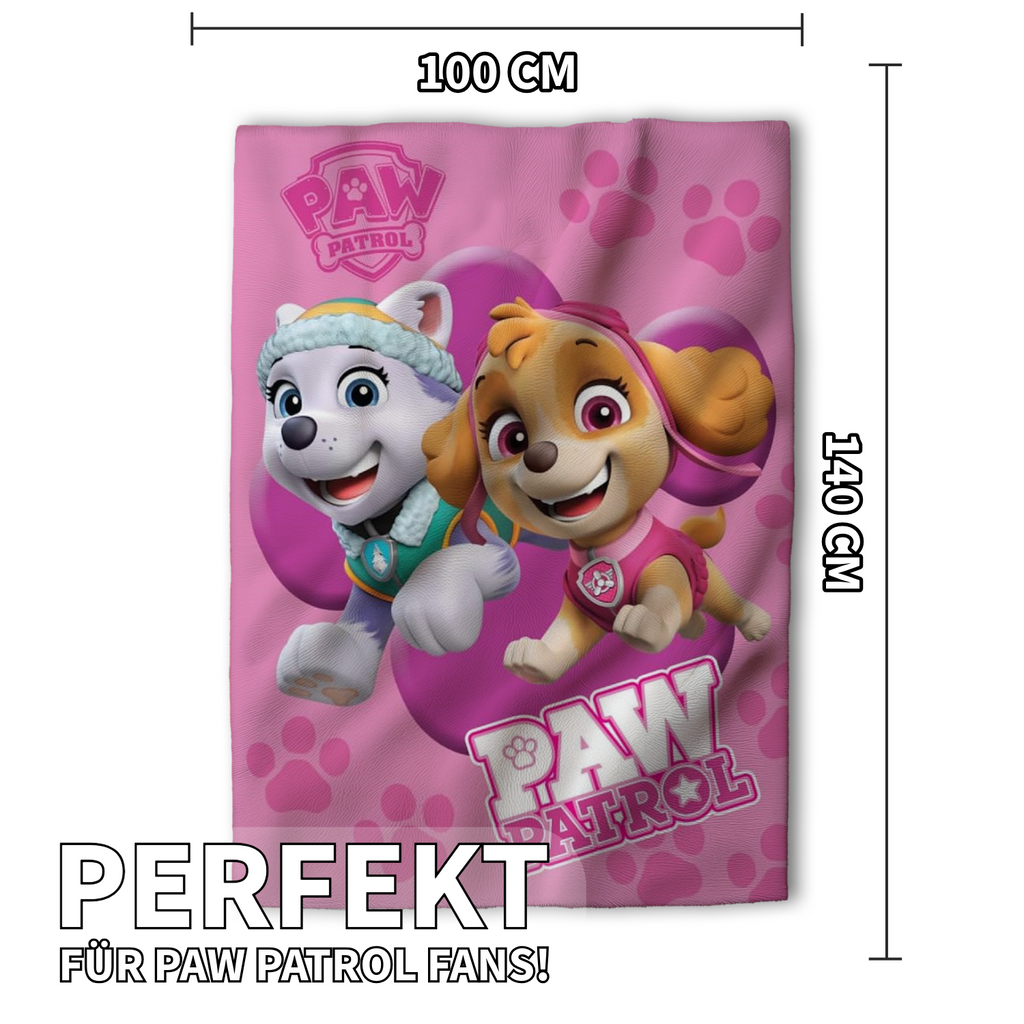 Paw Patrol Fleecedecke Schmusedecke Kuscheldecke rosa 100 x 140 cm