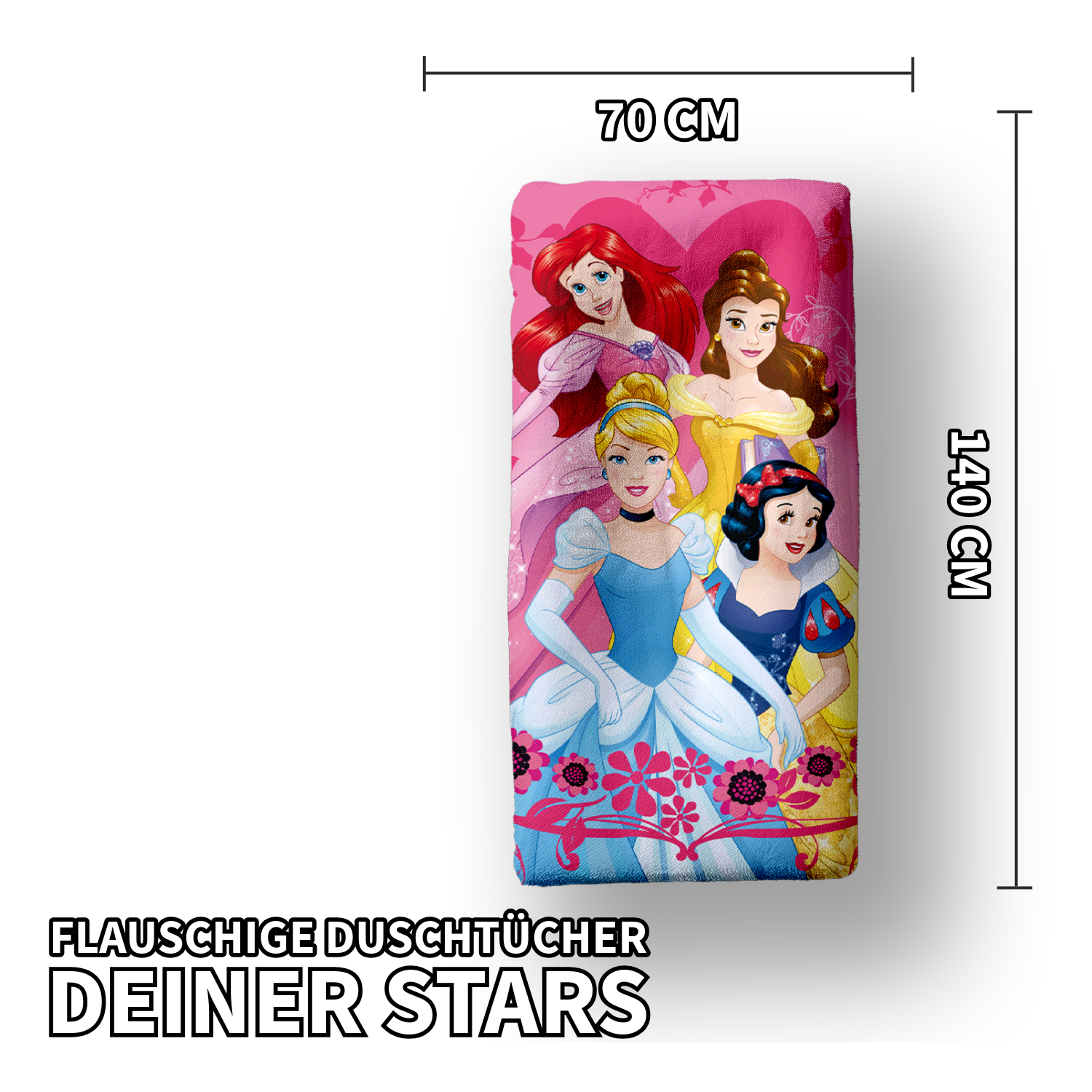 Disney Princess Duschtuch Strandtuch Badetuch 70 x 140 cm