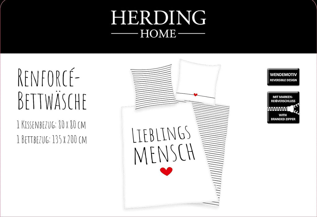 Bettwäsche Set 2tlg. Lieblingsmensch 135x200 cm