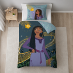 Disney Wish Asha Wende Bettwäsche 2tlg 135 x 200 cm 100% Baumwolle Ansicht von oben auf das Bett
