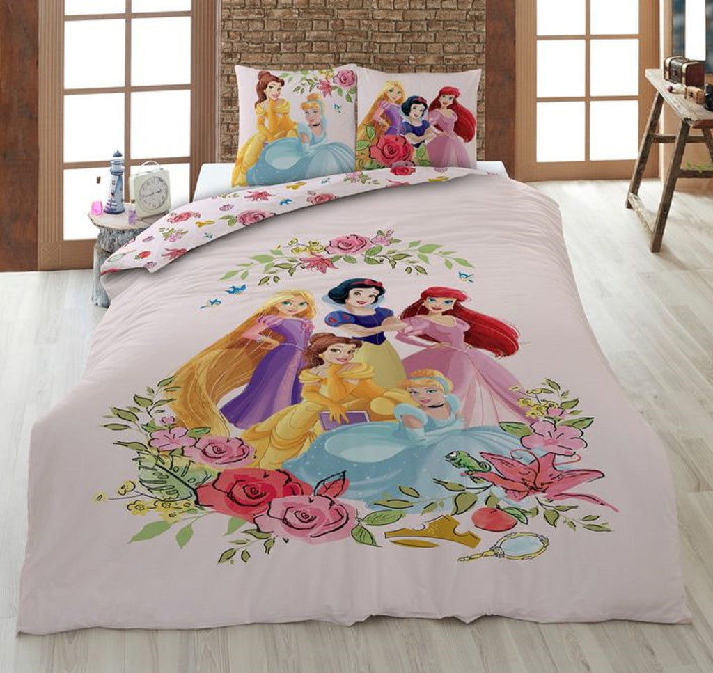Disney Princess Girls' Bedding Set 135 x 200cm 100% Cotton 