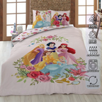 Disney Princess Girls' Bedding Set 135 x 200cm 100% Cotton 