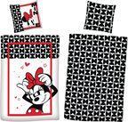 Bettwäsche Minnie in Love weiß rot 135 x 200 cm, 80 x 80 cm