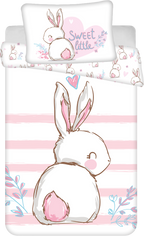 Baby Bettwäsche Bunny rosa mit Hase 100x135 + 40x60 cm