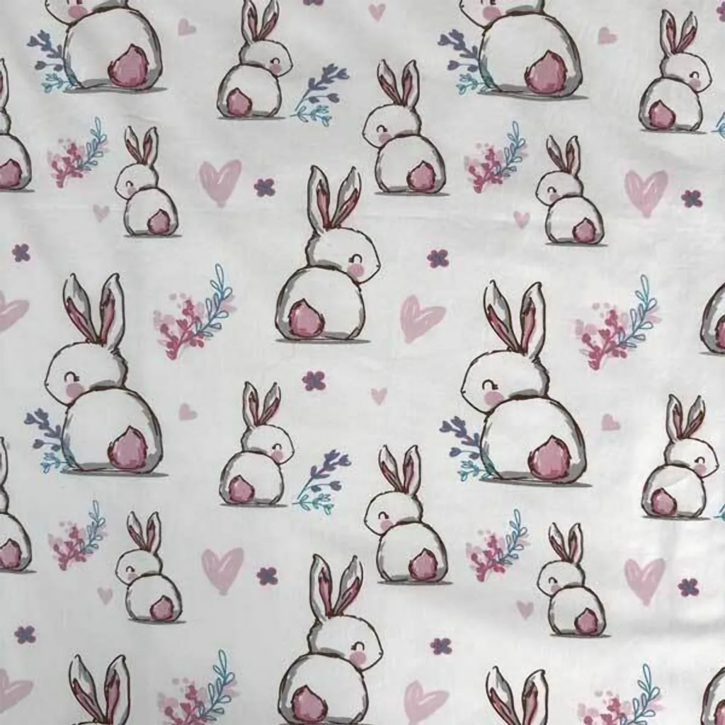 Baby Bettwäsche Bunny rosa mit Hase 100x135 + 40x60 cm