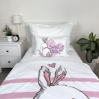 Baby Bettwäsche Bunny rosa mit Hase 100x135 + 40x60 cm