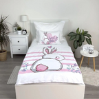 Baby Bettwäsche Bunny rosa mit Hase 100x135 + 40x60 cm