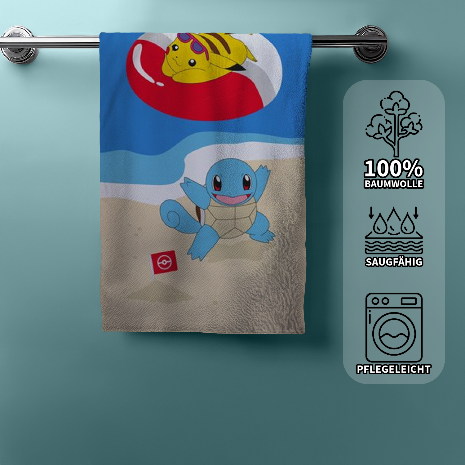 POKEMON PIKACHU Shower Towel Beach Towel Bath Towel 70 x 140 cm
